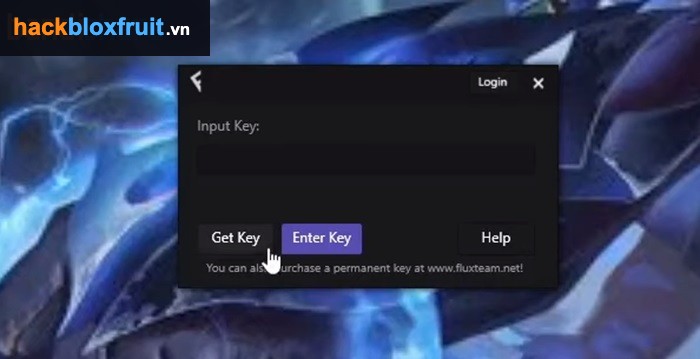 Cách cài Hack Blox Fruit bằng Fluxus - bước 2 nhấn Get Key